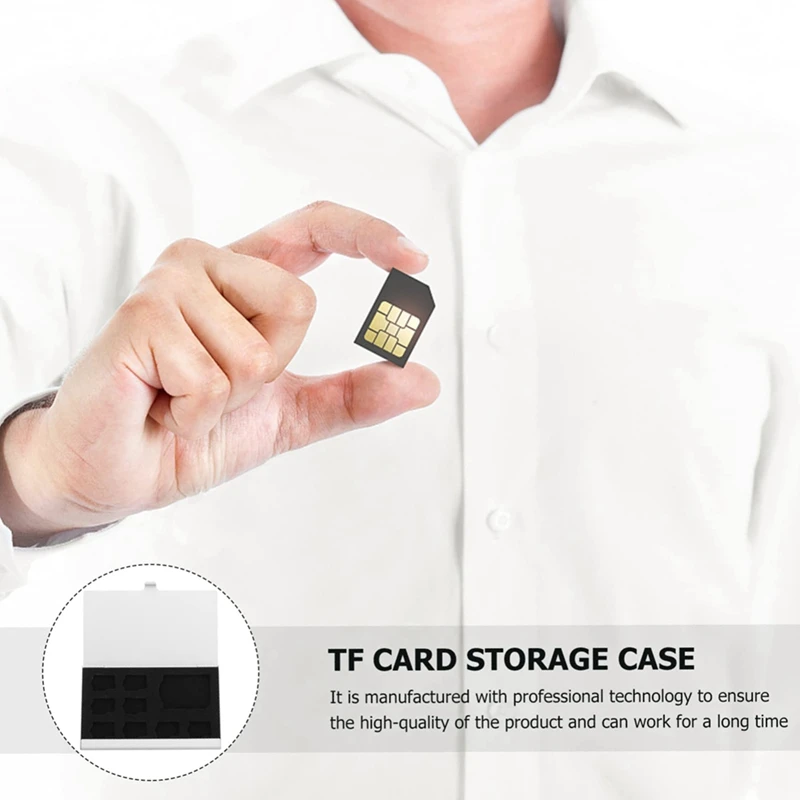 9-Slot Memory Card Storage Box Mini Memory Card Holder Case Aluminum Alloy Shell For 8 TF Cards And 1 SD Cards