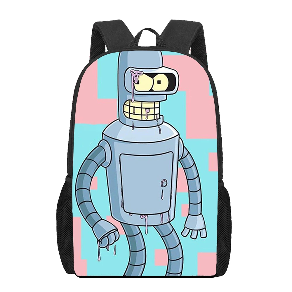 Creative Cartoon Bender 3D Print School Bags for Teenager Boys Girls Children Backpack Student Bookbag Casual Travel Backpack