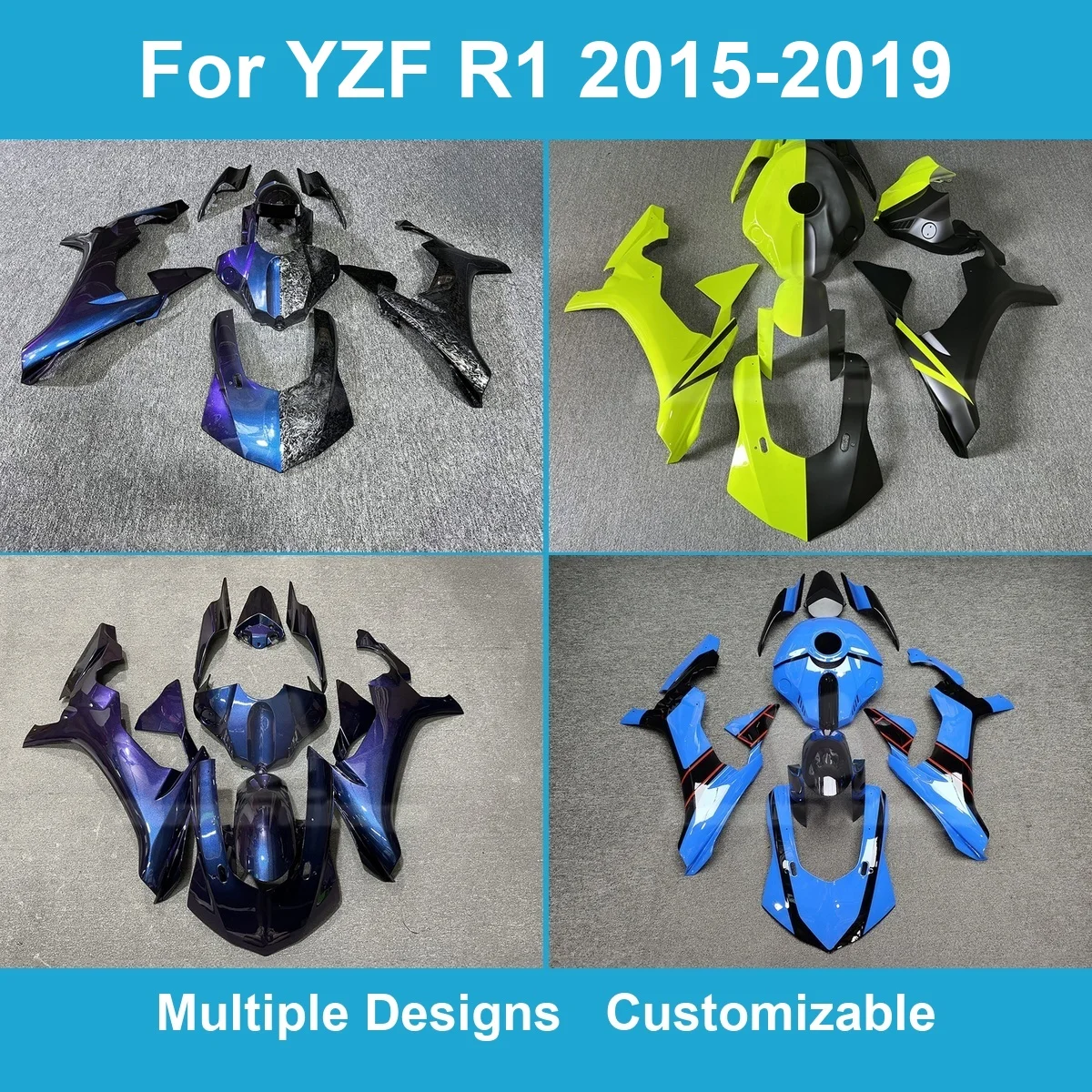 Full Bodywork Fairing Kit for R1 2015 2016 2017 2018 2019 RN32 Injection Molded ABS Cowl Cover Panels Frame Sets