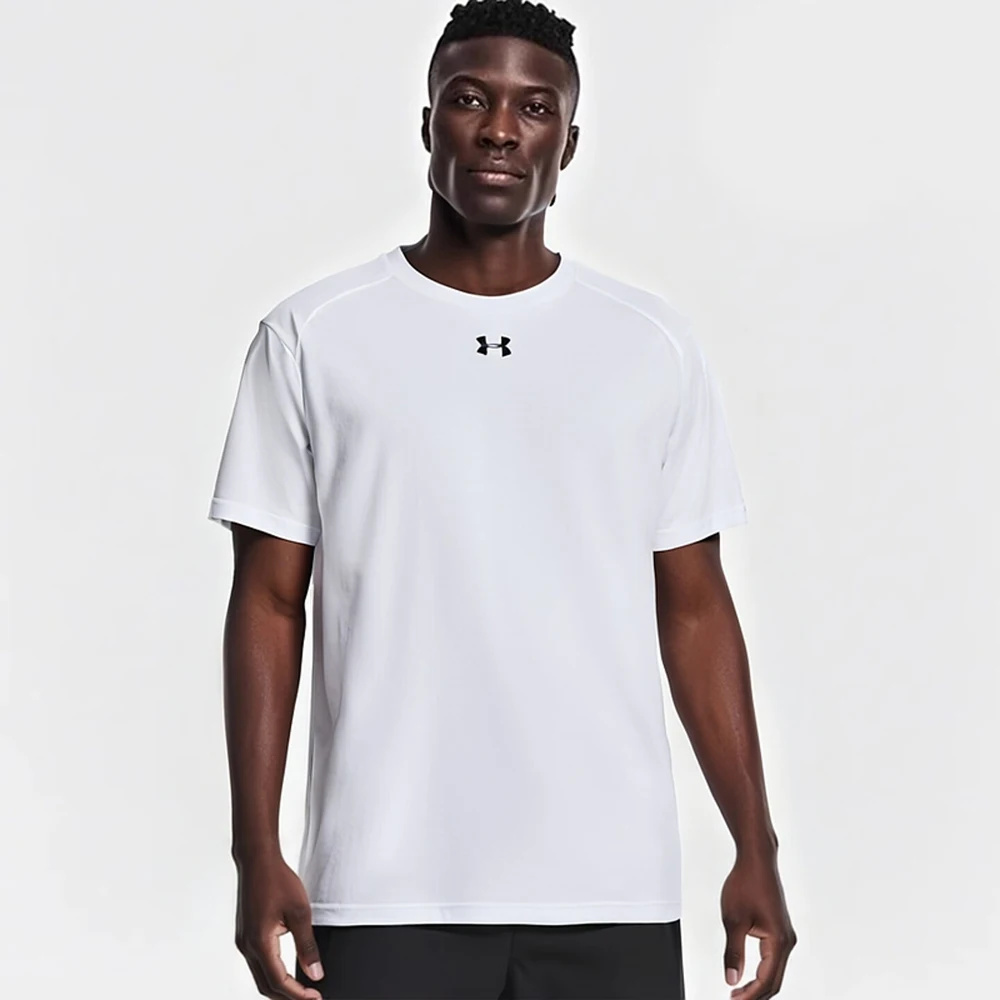 under-armour-white-short-sleeve-men's-autumn-new-fitness-training-sportswear-breathable-quick-dry-simple-crew-neck-t-shirt