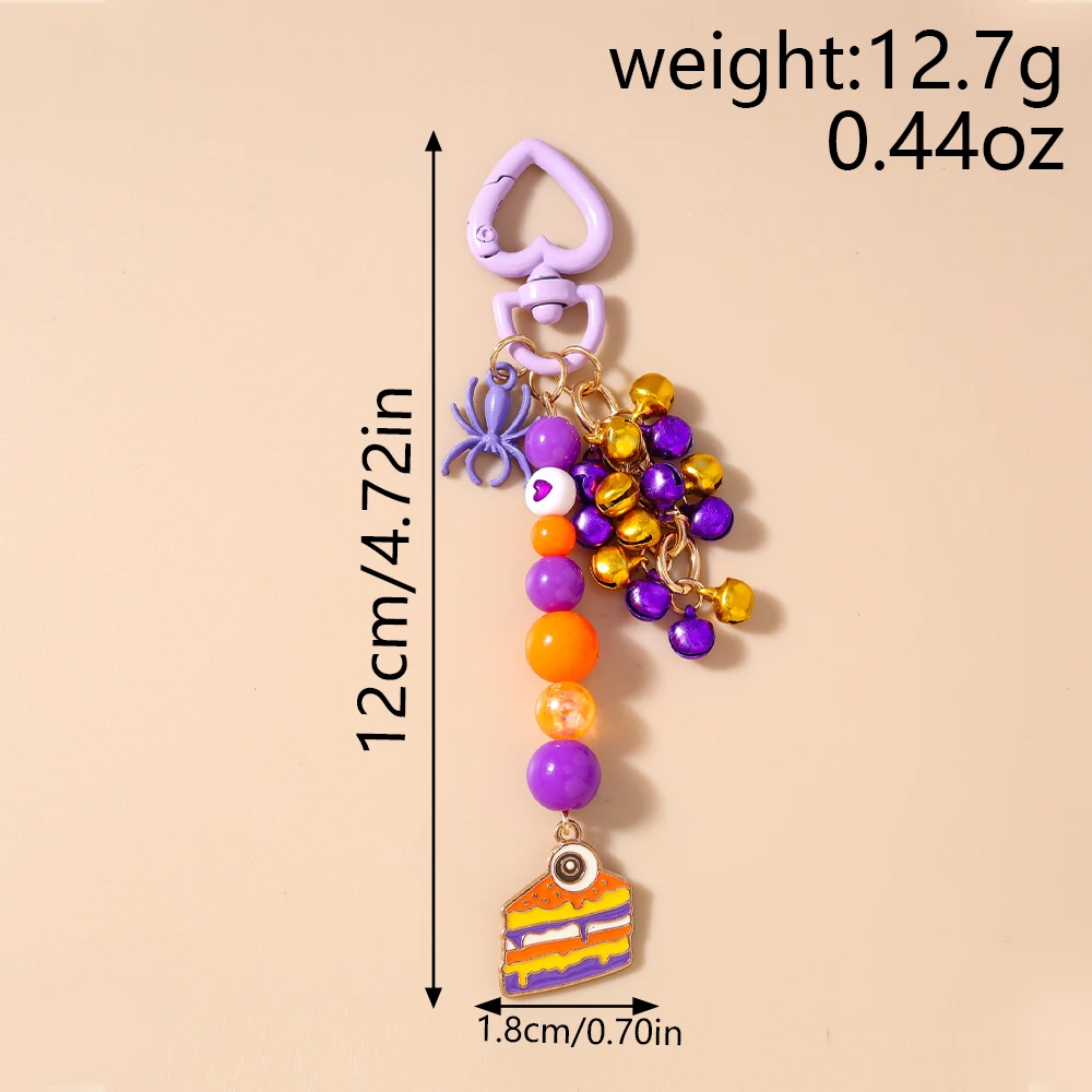 موضة المينا هالوين اليقطين المفاتيح أجراس صغيرة حلقات المفاتيح للنساء الفتيات حقيبة يد المعلقات DIY بها بنفسك مفتاح سلسلة هدية