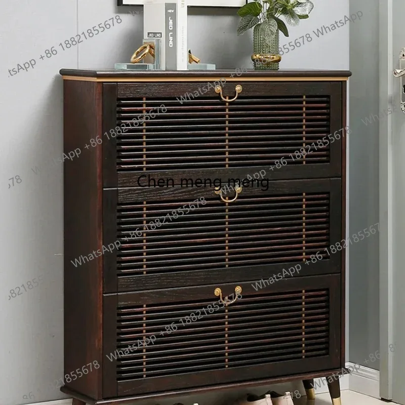

LHY26 ss CXH Ultra-Thin Shoe Cabinet Home Doorway Light Luxury Tilting Small Apartment Hall Cabinet Oak