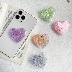 Drip Glue Glitter Love Phone Holder Ring Compatible with iPhone 14 13 Samsung Phone Accessories Glitter Lazy Holder
