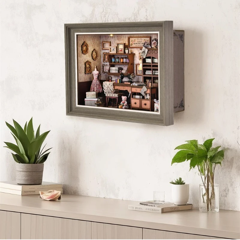 Kit pour coin de livre – Puzzle 3D en bois pour adultes et adolescents, à monter soi-même, étagère miniature avec lumière LED, cadeau idéal pour la famille, les amis (étude des maîtres