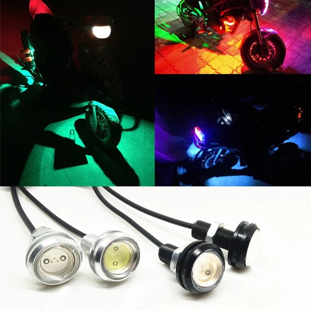 

Motorcycle Colorful Spotlights Bright Eagle Eye Modified Scooter Car LED Flash 23MM Daytime Running Lights Screws Reversing Lamp