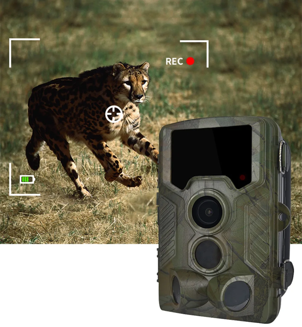 Caméra de chasse à vision nocturne infrarouge extérieure, écran LCD, étanche, H881 HD 1080P, 2.4 en effet