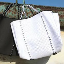 New Diving Fabric Neoprene Breathable Shoulder Handbag Summer Large-capacity Casual Shoulder Tote Bag Travel Bag