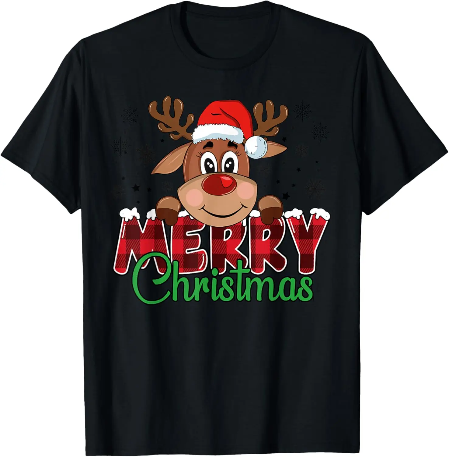 Merry Christmas Reindeer Family Matching T-Shirt 100% Cotton O-Neck Short Sleeve Summer Casual Mens T-shirt Streetwear