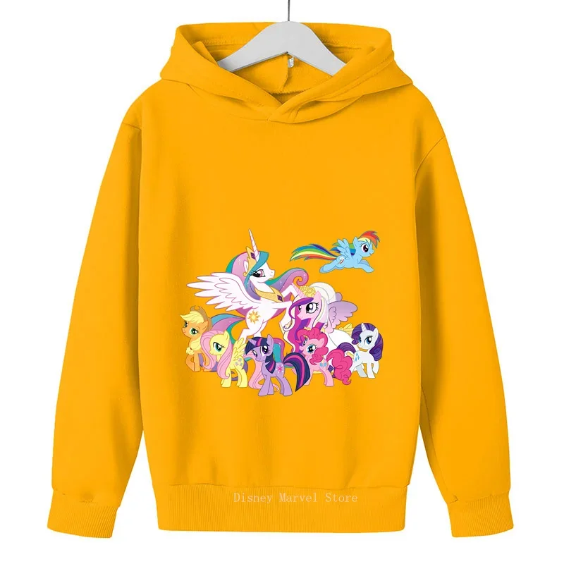 Fall Winter Kids Adorable Pony Thick Fleece Warm Hoodie Tops Outwear Trendy Cool Sweatshirts For Boys Girls