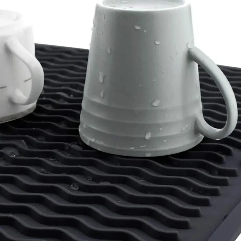 40x50 Cm Kitchen Silicone Drain Mat With Built-in Drainage Design, Easy To Clean, Suitable For Countertops, Sinks, Refrigerators