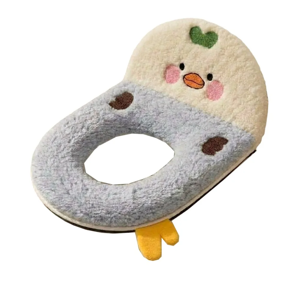 Thickened Toilet Seat Cover Zipper Closure Chicken Shape Backrest Toilet Seat Pad Full Wrap Embroidered Toilet Gasket