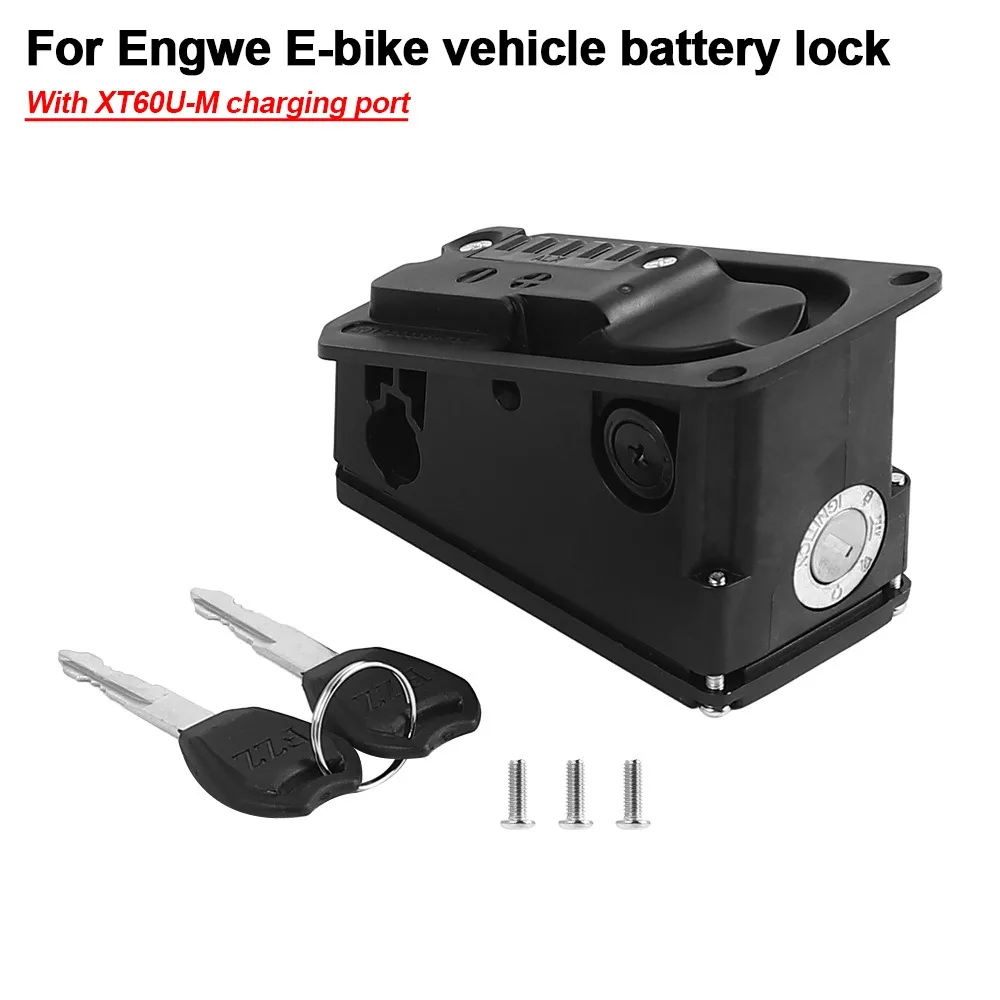 

For Engwe E-bike Vehicle Battery Lock Connection Plate Cover with XT60U-M Charging Port Bicycle Conversion Kit Electric