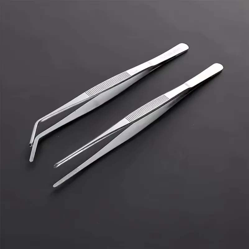 2pcs Professional Stainless Steel Kitchen Tweezers - Cooking Clamps For Electroplating, Seafood, Grilling, Precision Cooking 3