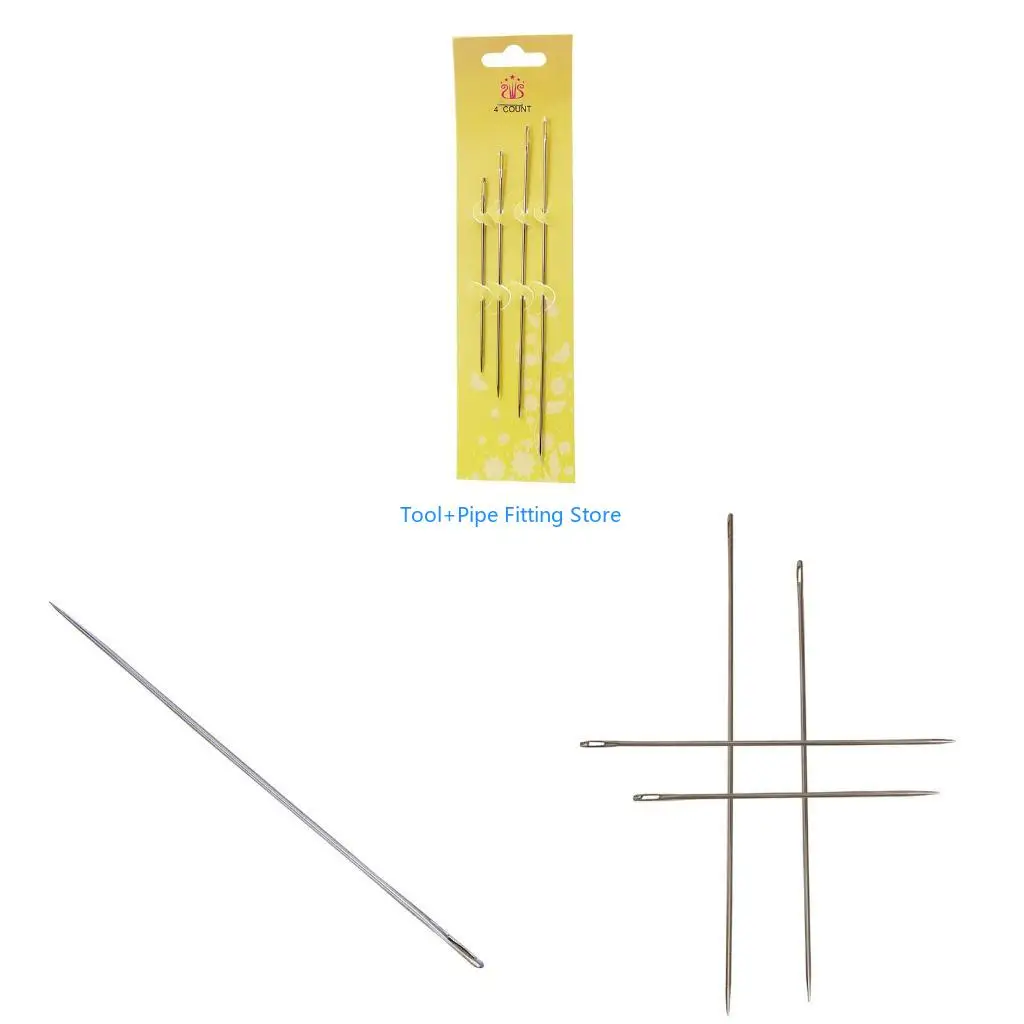 F92B 4pcs Needles Hand Sewing Crafts Large Big Eye Manual For Embroidery Tapestry
