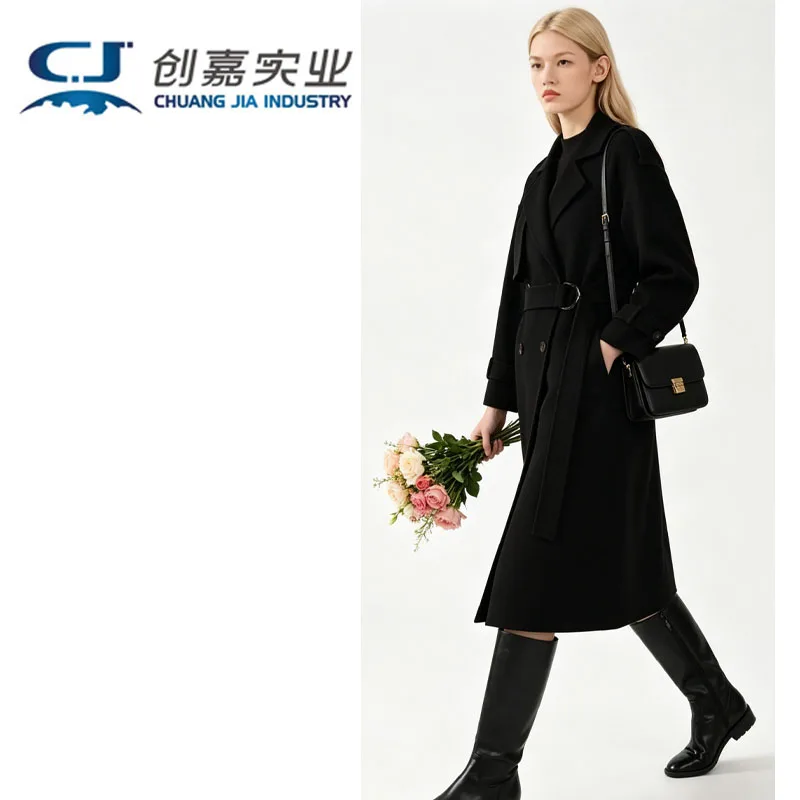 

Осенне-зимнее двустороннее пальто из овчины для женщин в ретро-стиле с двойным воротником на пуговицах, теплое и комфортное для использования на улице