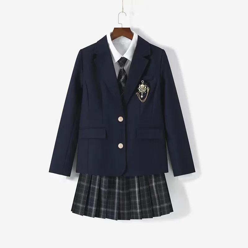 Japanese Style JK Blazer Coat With Badge Preppy College Style Long Sleeve Suit Jacket Casual Student Daily School Outerwear