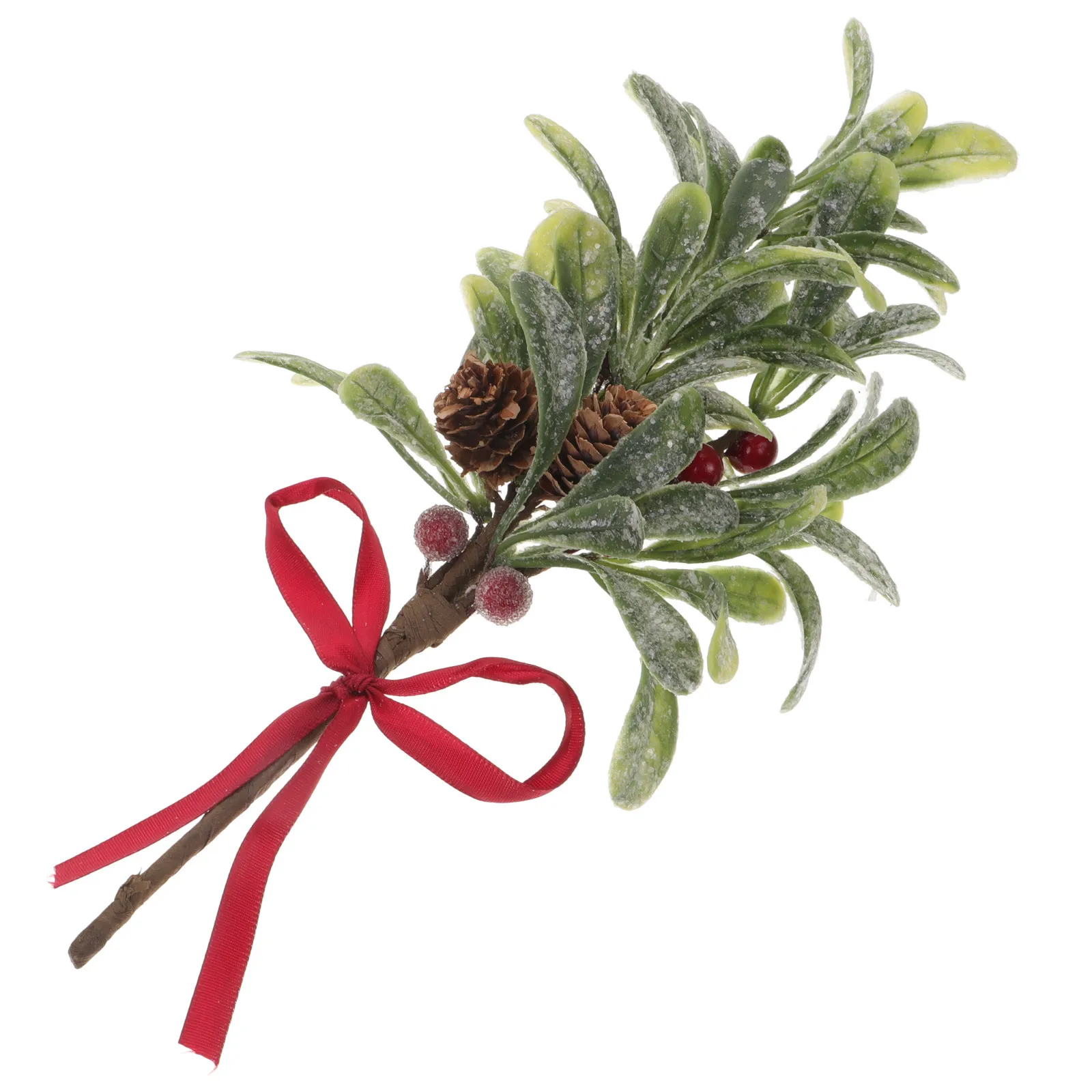 

Artificial Mistletoe Branch Light Green Leaves Berries Christmas Pendant Decor Door Wall Hanging Xmas Party Decoration