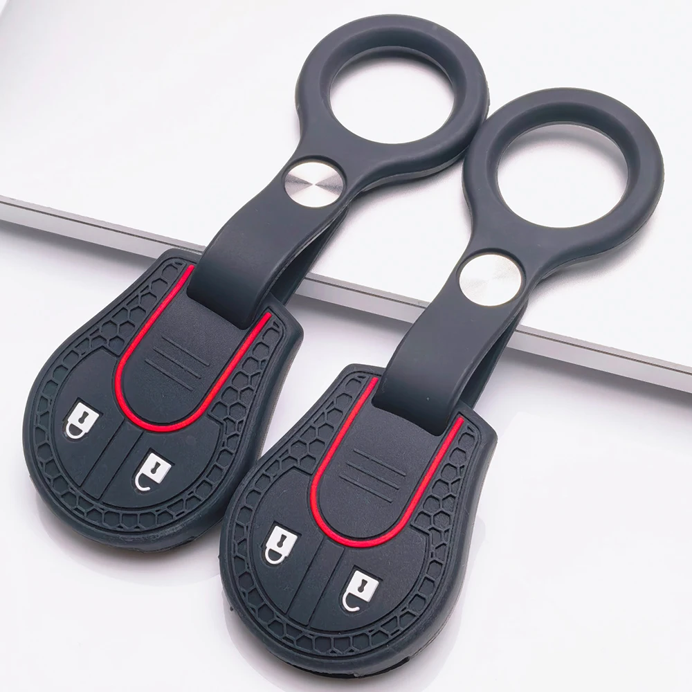 For Nissan Cabstar F24 Micra K12 Navara D40 Note E11 NV200 M20 Pathfinder R51 Qashqai J10 Key Cover With Finger Loop