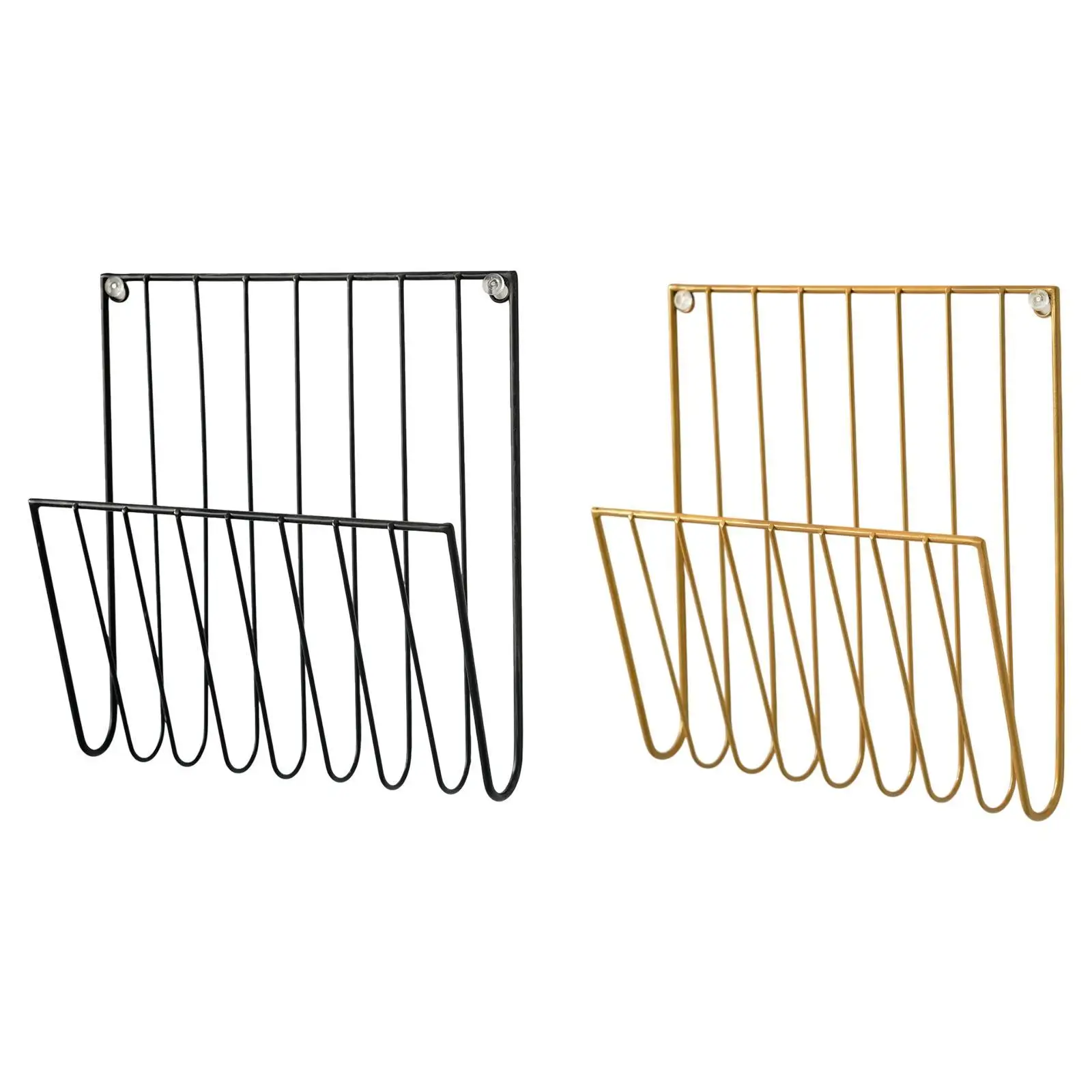 Magazine Rack Wall Mounted File Holder Office Home Decorative Iron Mail Organizer Newspaper Holder for Letters Folders Papers