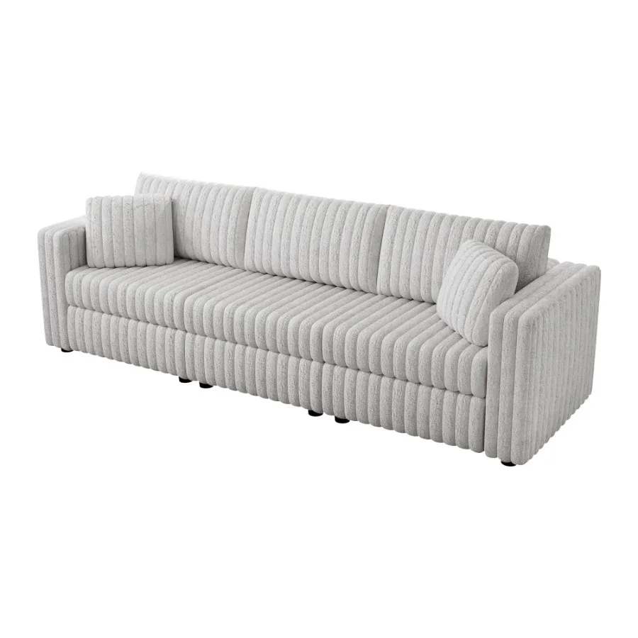 أريكة وحدات من القطيفة على شكل أرنب ناعم مقاس 106.3 بوصة تتسع لـ 3 أشخاص - تصميم مريح للغاية ومميز. مثالية لغرفة النوم وغرفة المعيشة.