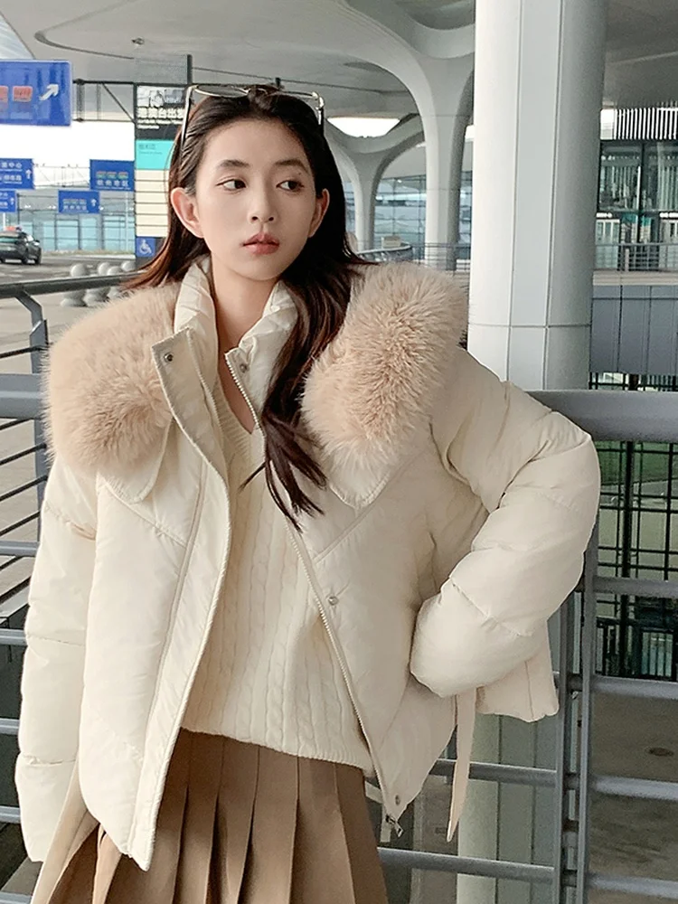 

Faionable Thiened Winter Cotton Jaet Женский стеганый жилет или корейское хлопковое пальто с меховым воротником на молнии Clo...