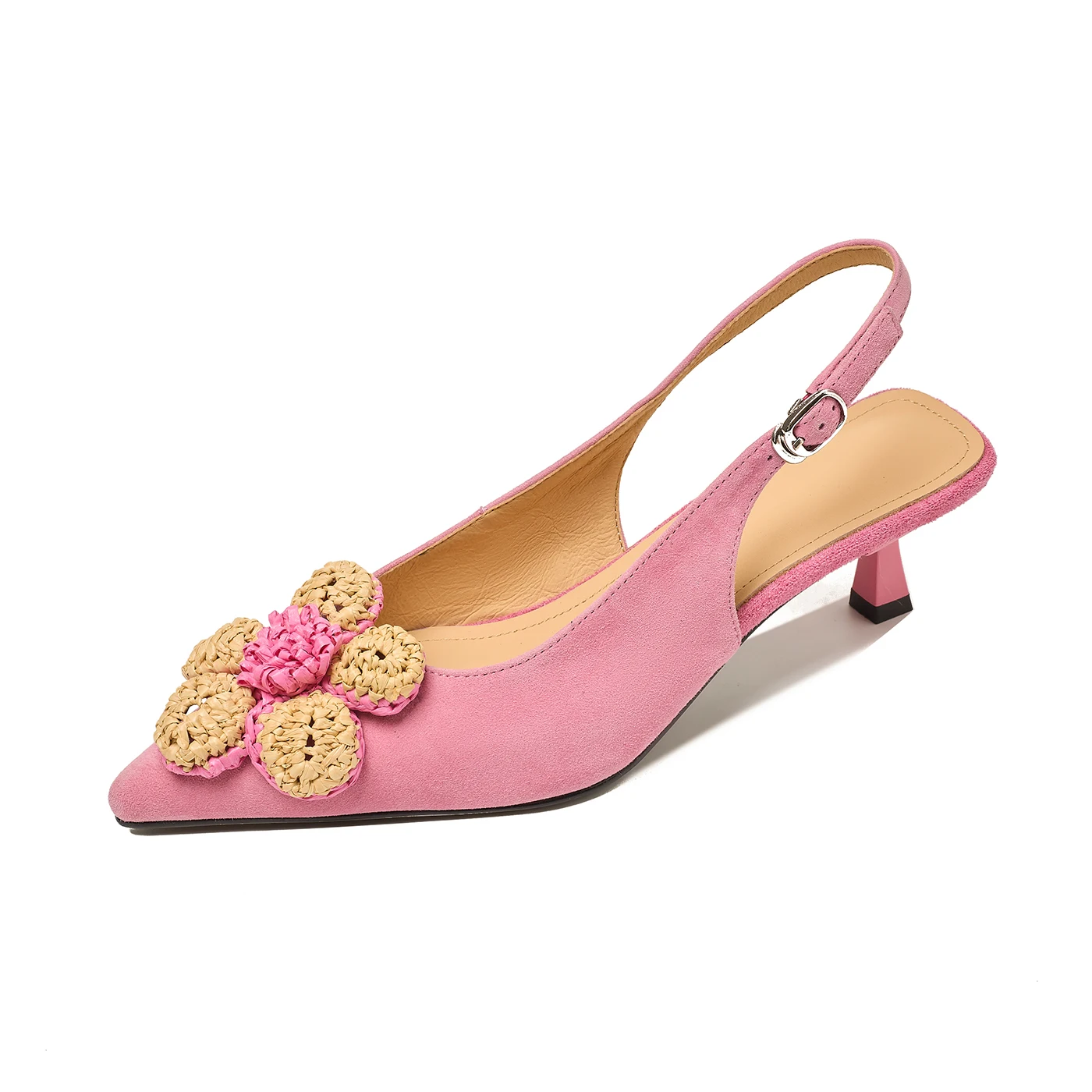 

Genuine Leather Sheepskin Women's Sandals,Pointed Toe Slingback High Heels,Fashion Summer Women Shoes,Party Women's Pumps