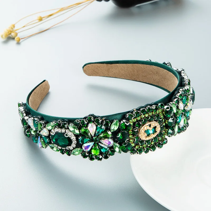 New Baroque Headband Fashion Luxury Rhinestone Hair Hoop Gorgeous Ladies Prom Street Shooting Hair Accessories Headband