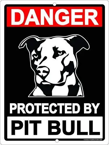 Warning Protected Pit Bull Pitbull Dog Beware Dog Sign 8