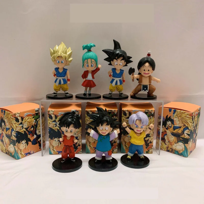 

Dragon Ball Anime Characters Son Goku Vegeta Action Figure Collecting Dolls Q-version Children's Gifts Desktop Ornaments