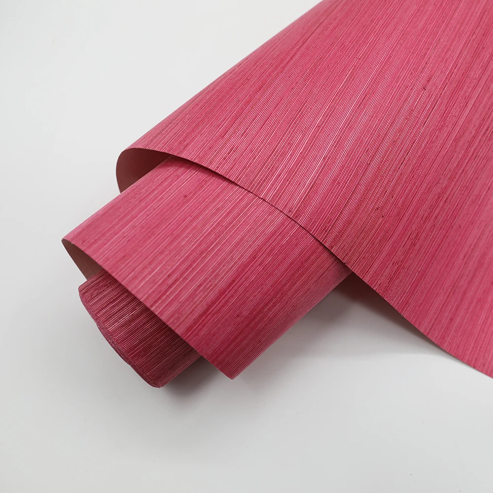 

MYWIND Natural Material Grasscloth Fabric Wallpaper Rose Red Abaca Wall Coverings