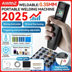 AbithZ 휴대용 스폿 용접기 DIY 핸드 헬드 스폿 용접기, 18650 리튬 배터리용, 90 단 기어 조절 가능 스폿 용접