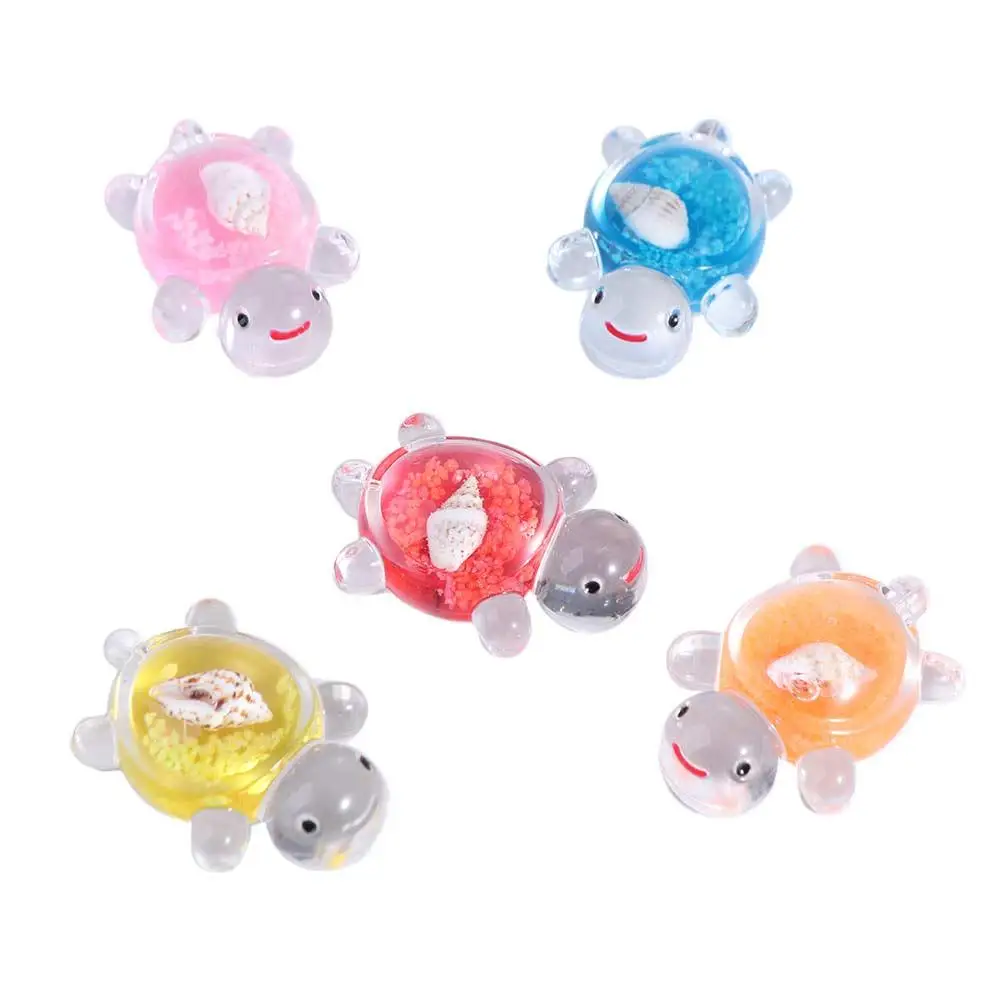 5pcs Luminous Mini Turtles Luminous Ornament Resin Light in The Dark Turtles Doll Miniature Bag Fun Cute Tiny Turtles Resin Doll