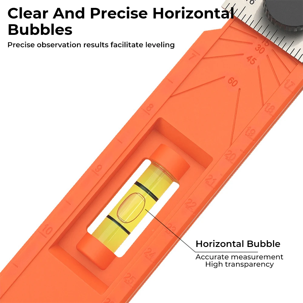 Multi-role Foldable Depth Measuring Ruler Woodworking Multi-angle Marking Ruler Adjustable Positioning Scribing Protractor Tools