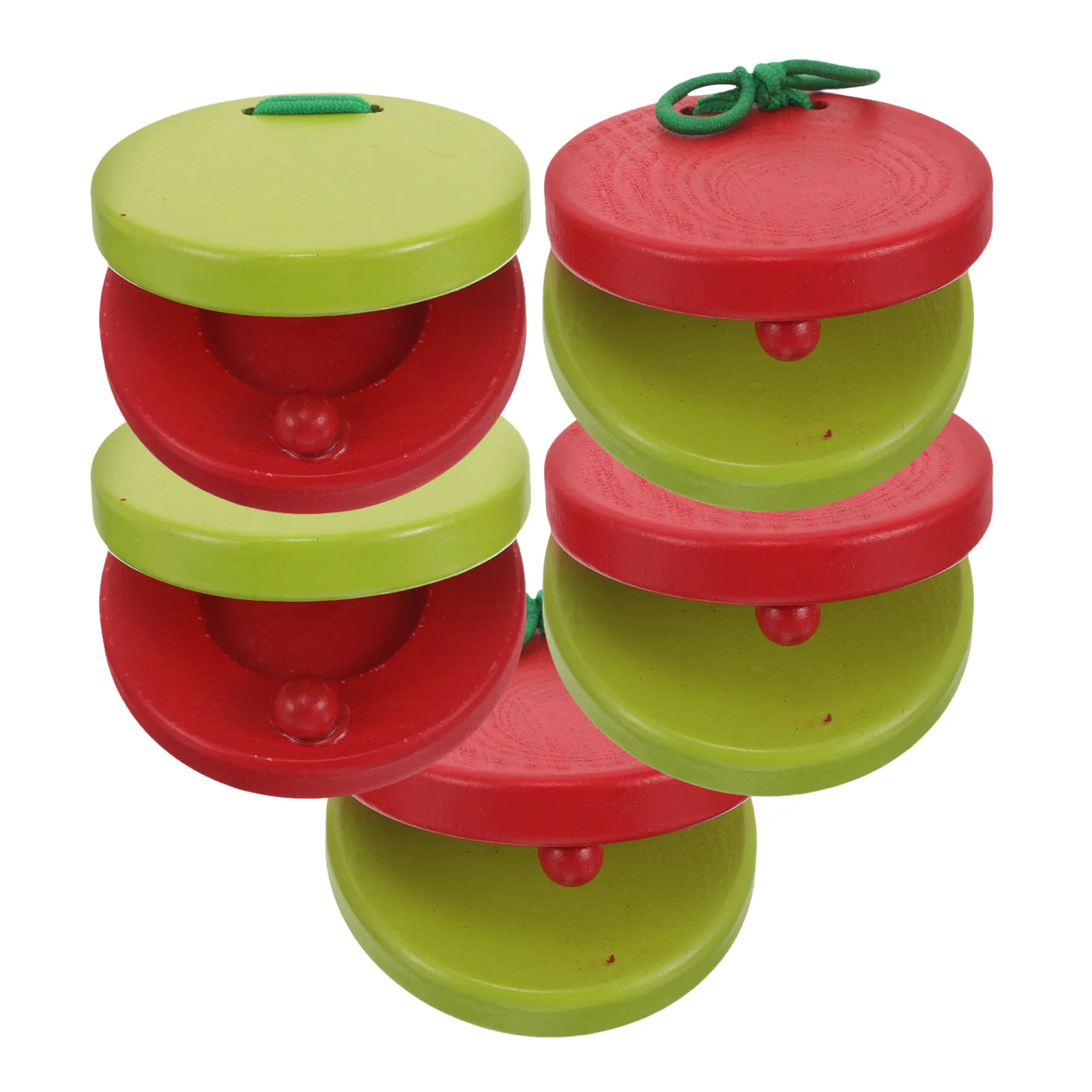 

Набор из 5 деревянных круглых кастаньетов с мультяшным дизайном, ручные ударные инструменты для музыкального образования, ритмические клаперы для занятий в классе