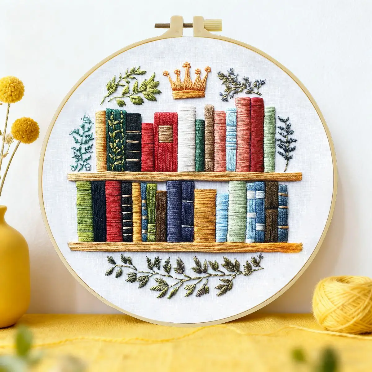 1 Stück 20X20CM/15X15CM 7,87/6,3 Zoll Bücherregal Stickerei Starter-Kit DIY-Kit DIY-Stickerei-Set Handarbeiten Malerei – Detail 1