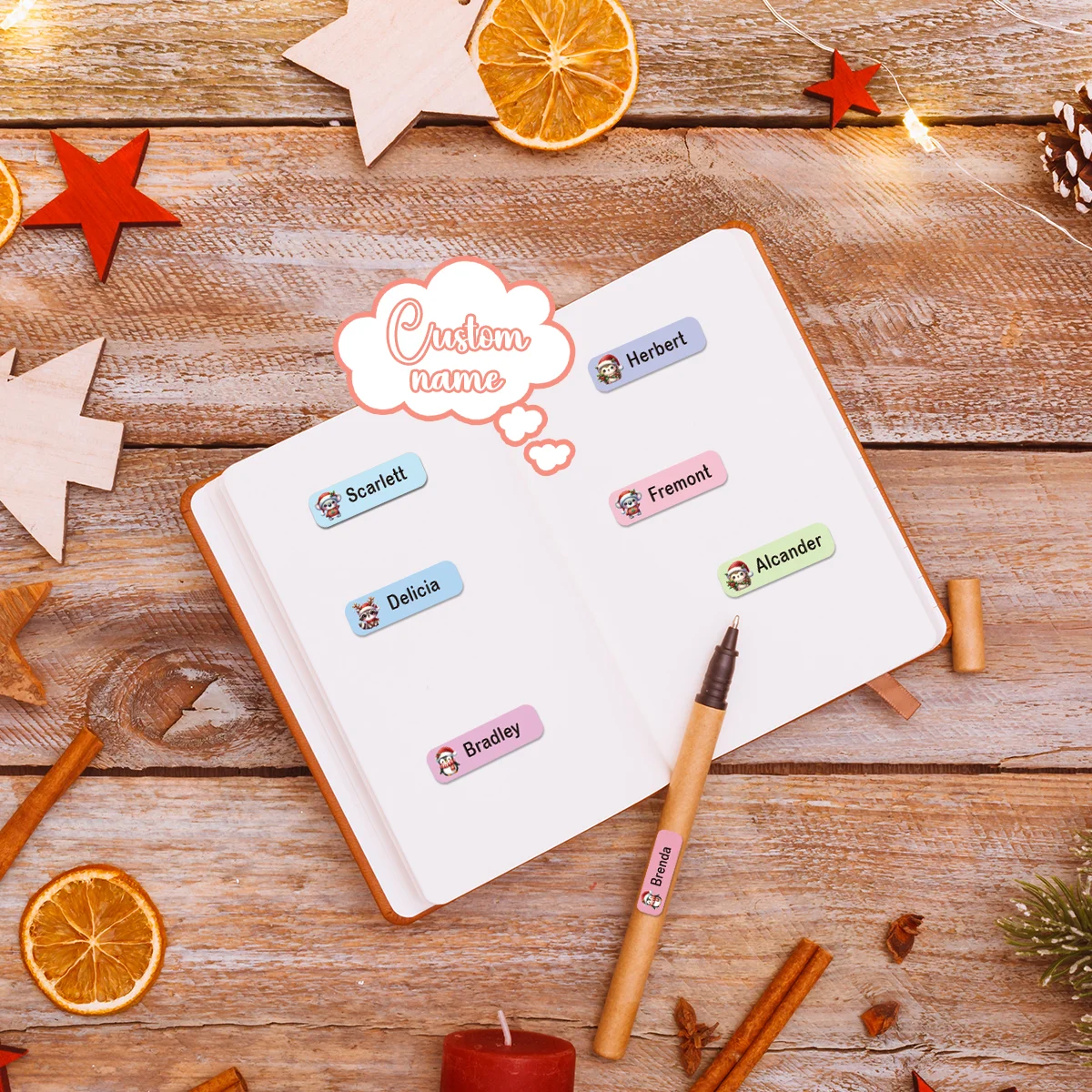 72/144/216 PC Cartoon Oilresistant Personalized Bottom Stickers Textbook Stickers Customized Tag Personalized Tag