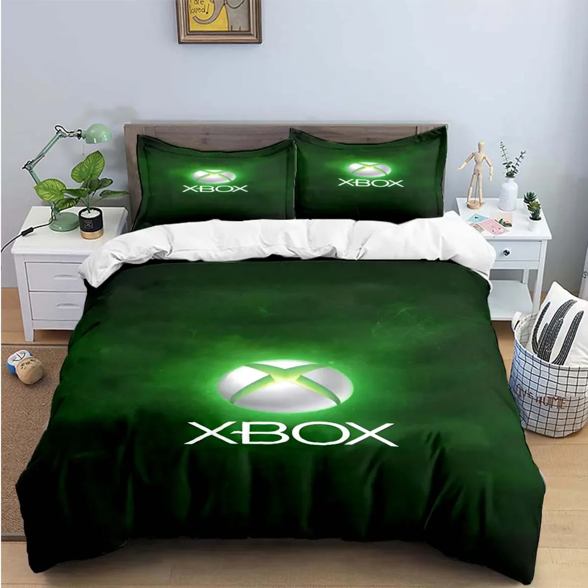 

3PCS Single-sided X-XBox Games Printed Comforter BeddingSets Comfortable Bedspreads Comforter Duvet King Queen Bedding Gift