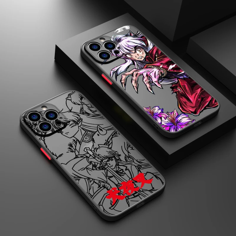 Inuyasha J-apaneses Anime For Apple iPhone 15 14 13 12 Mini 11 XS XR X 8 7 Pro Max Plus TPU Frosted Translucent Phone Case