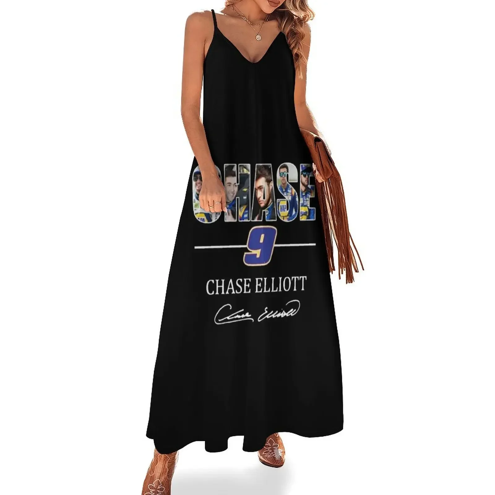 

Chase 9 Chase Elliott Signature Gifts For Fans, For Men and Women, Gift Christmas Day Sleeveless Dress summer women's suit Dress