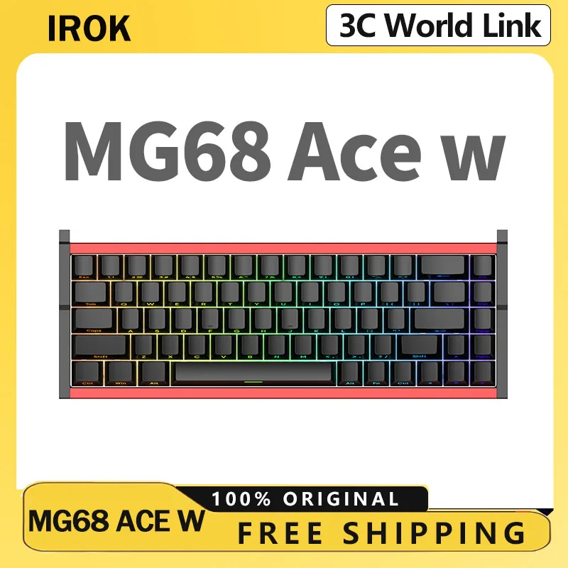 

Irok MG68 ACE клавиатура с магнитным переключателем, проводная алюминиевая игровая механическая клавиатура 8000 Гц RT0.005 мм для ПК, аксессуары в подарок