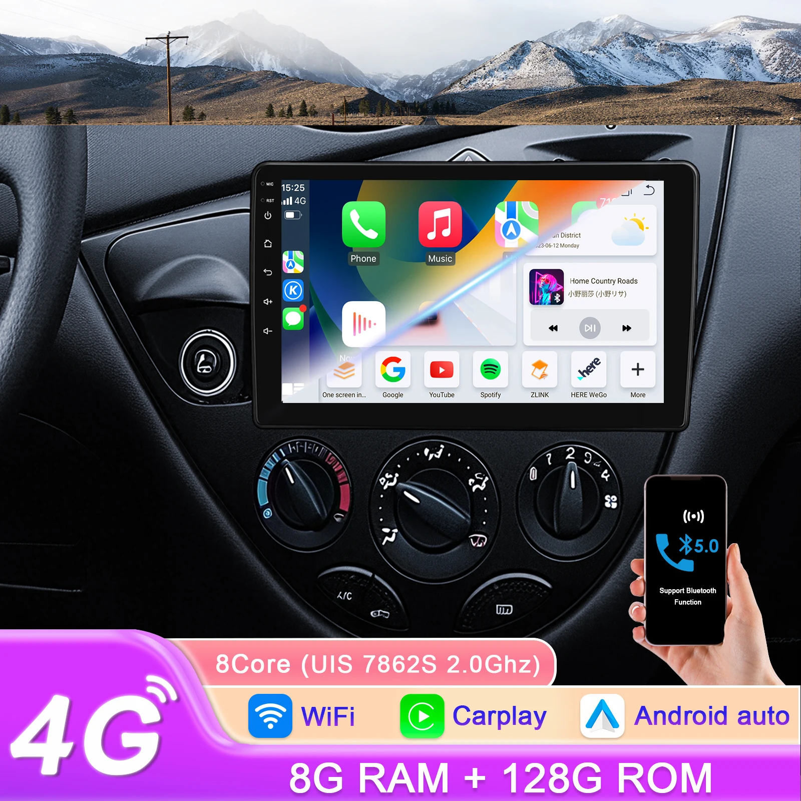 

Carplay 4G-LTE 360Cam Carplay Android Автомобильный радиоприемник для Ford Fiesta 1995-2001 Focus MK1 1998-2004 Автомобильный мультимедийный плеер GPS Auto RDS