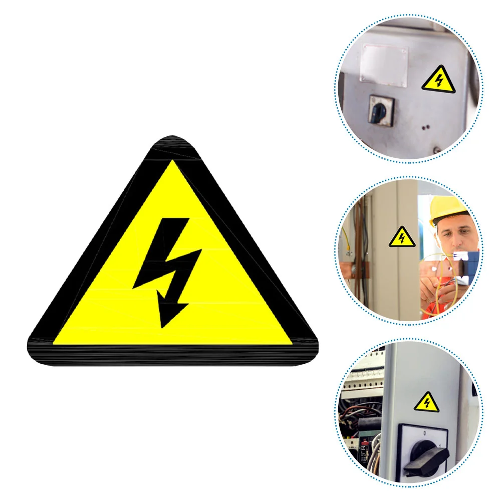 10 PCS Anti-electric Shock Sign Sticker Electrical Stickers Caution Warning with Electricity