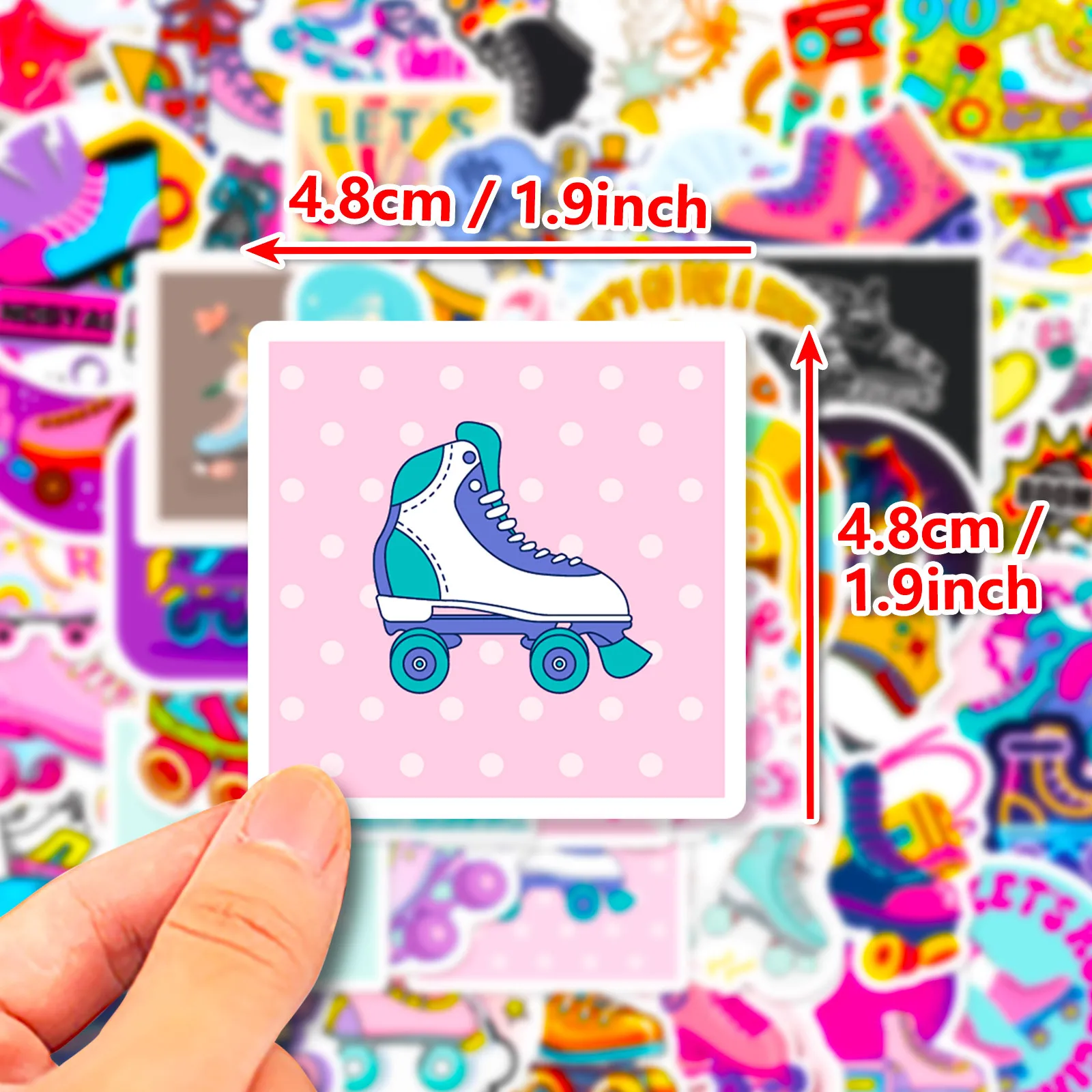 2024 New Roller Skates Stickers Sports Cartoon iPad Computer  Helmet Car Water Cup Guitar DIY Scrapbook Toy Decoration Wholesale