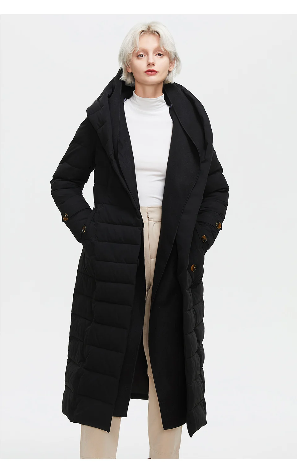 Astrid Winter Coats Women Oversize Fake Two Piece Long Thick Jacket Female Warm Cotton padded fashion Outwear with a hood 7283