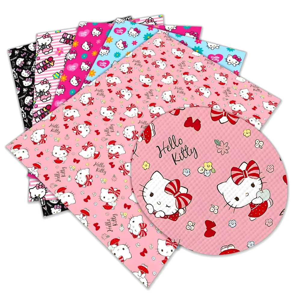 22 X 30cm Sanrio Hello Kitty Cartoon Plaid Printed Hello Kitty Cross Pattern For DIY Jewelry Earring Craft Making