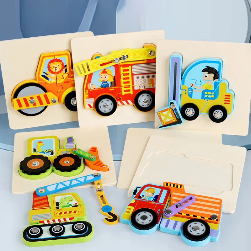 

Детская трехмерная карта-головоломка с застежкой, милые забавные блоки дорожного движения, раннее образование, просветление, деревянные игрушки, подарки