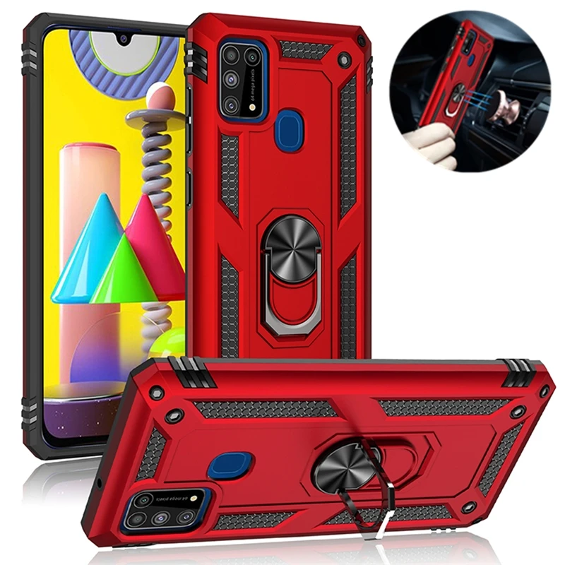 Per Samsung Galaxy A01 M01 Core Case antiurto Armor Magnet Ring Holder custodia per telefono per Samsung M01 M01S M21 M31 M31S Cover posteriore