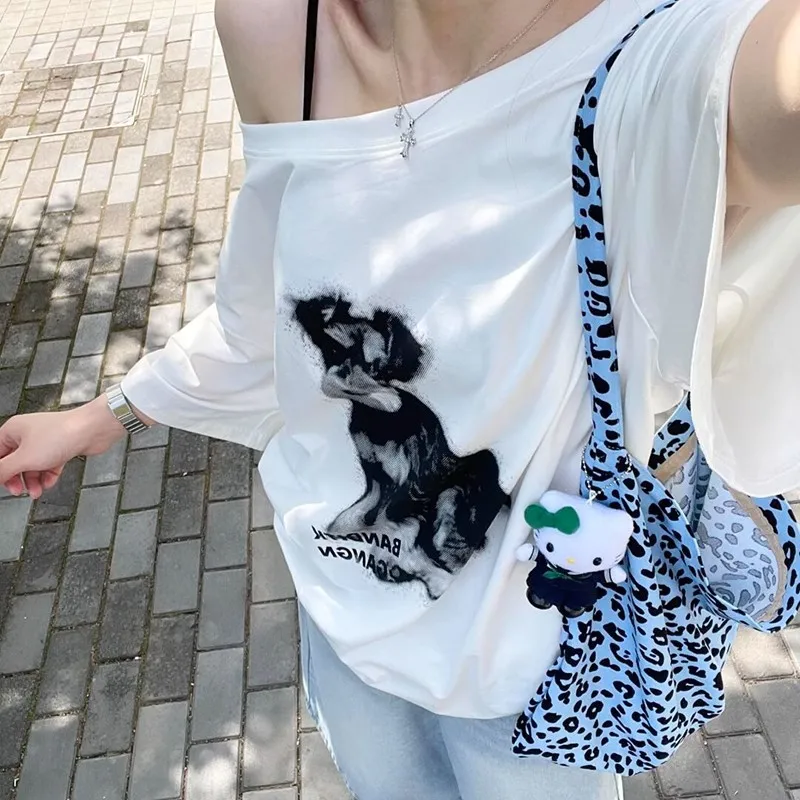 

Short Sleeve T-Shirts Women Girlish Sweet Loose Fit Cotton Comfortable Floral Printed Casual Daily Summer Youthful Cute