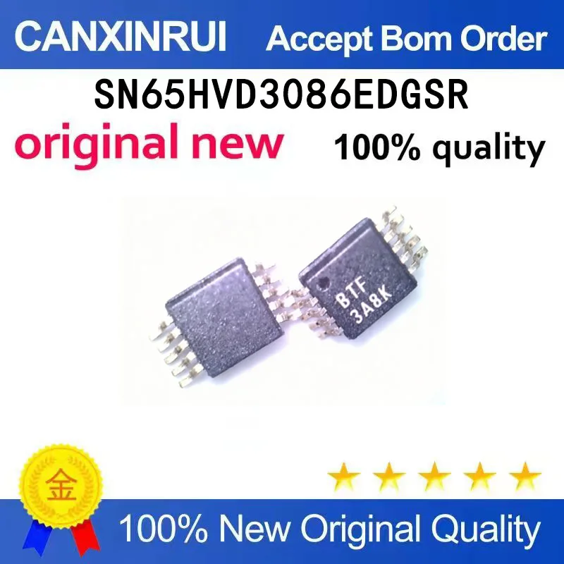 

（5-100 pieces）SN65HVD3086EDGSR silk screen BTF RS-485 interface IC MSOP-10 brand new in stock