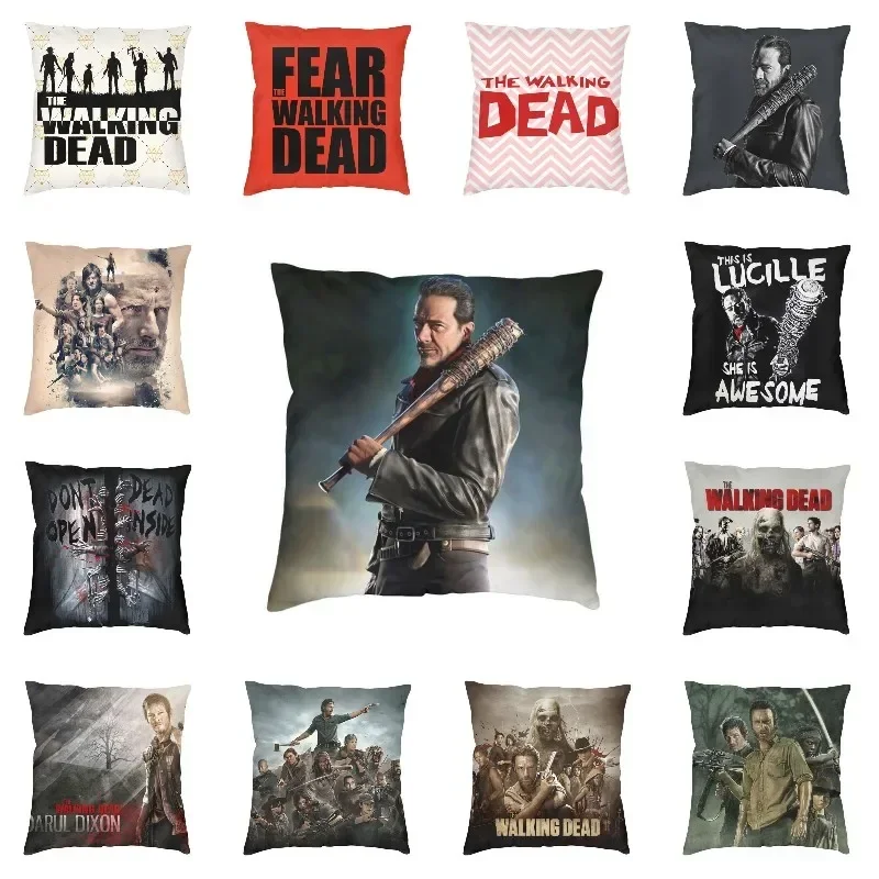 Nordic Style The Walking Dead Cushion Covers 45x45cm Soft Horror Zombie TV Show Pillow for Sofa Square Pillowcase Decoration